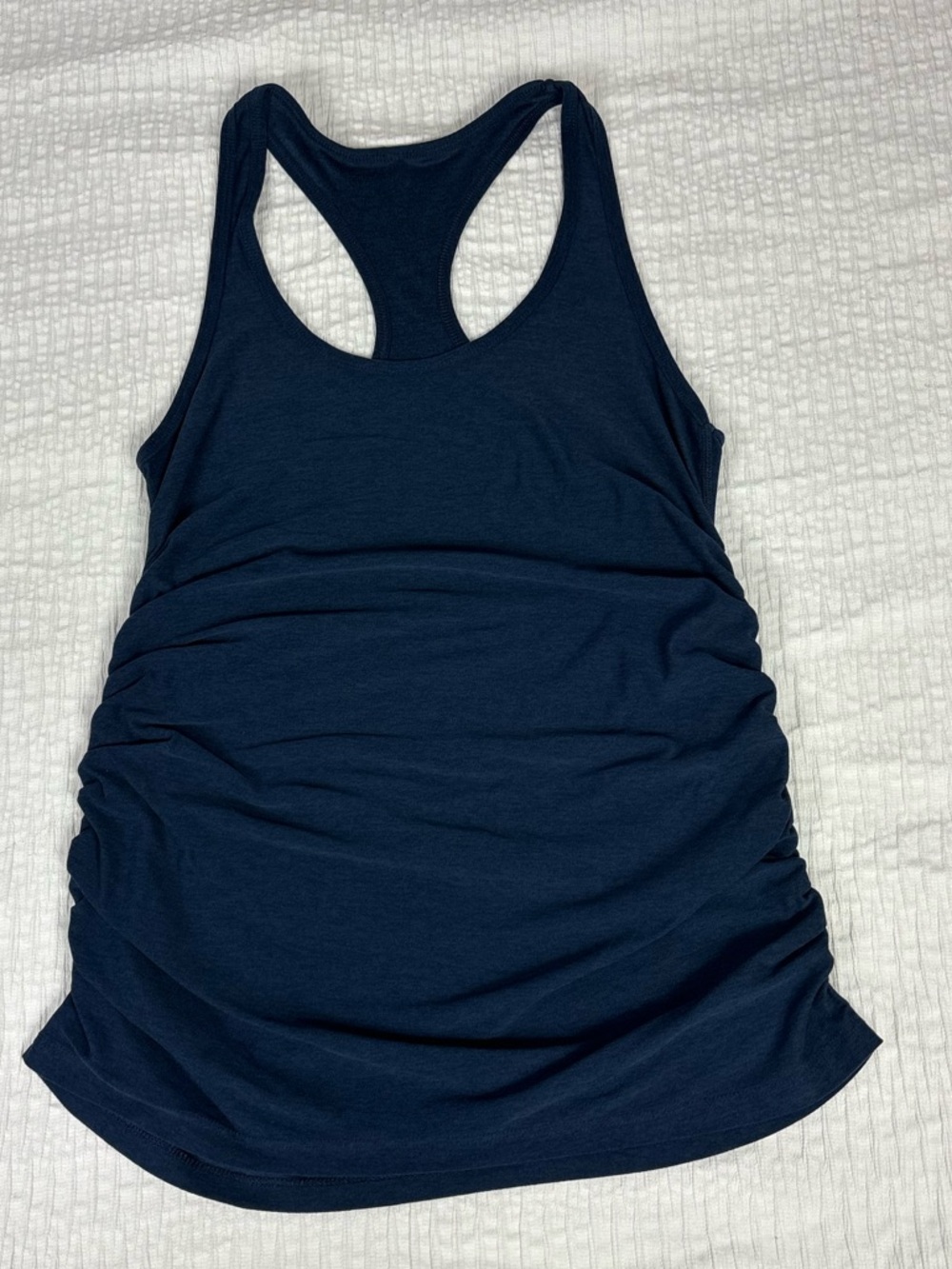 Beyond Yoga Navy Racerback Ruched Tank